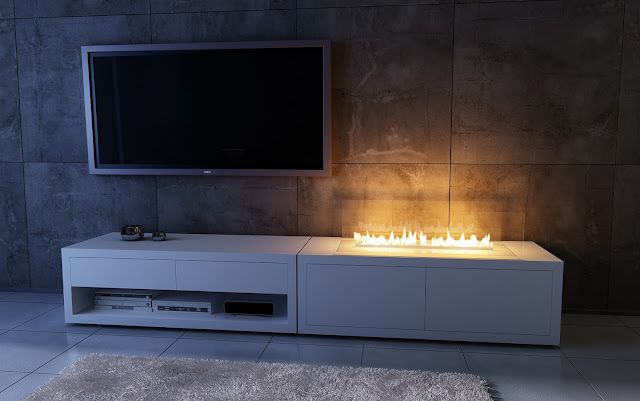 Biokamin in einem Möbelstück  – ein neues Mittel um das Feuer zu bändigen